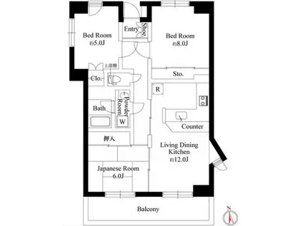 グランドール・ラシン(3LDK/3階)の間取り写真