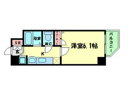 プレサンス 中之島公園グラシア(1K/13階)の間取り写真