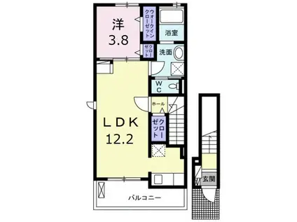 グランスターツB(1LDK/2階)の間取り写真