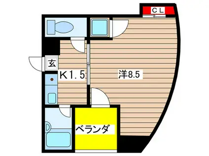 マリオン吹上ビル(1K/5階)の間取り写真