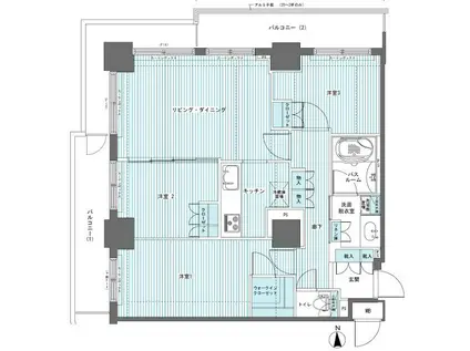 フェニックス西参道タワー(3LDK/18階)の間取り写真