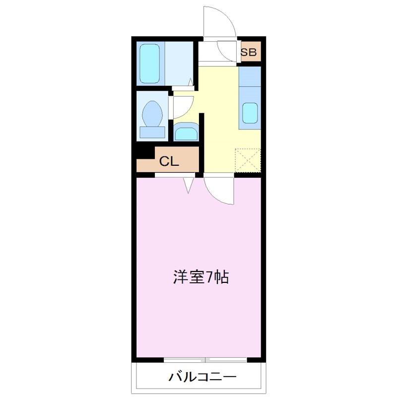 セレ二俣川(1K/2階)の間取り写真