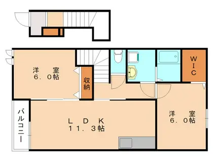 サンヒルズ(2LDK/2階)の間取り写真