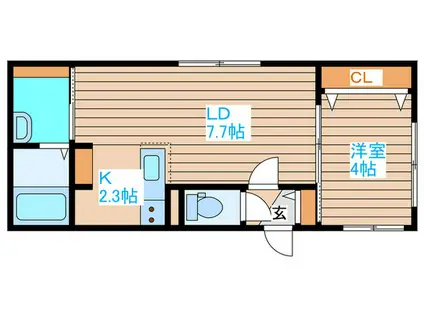 F-WORKS南郷(1LDK/3階)の間取り写真
