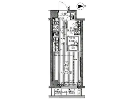 プレール・ドゥーク亀戸(1K/2階)の間取り写真
