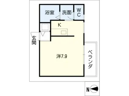 T・CASA(ワンルーム/3階)の間取り写真