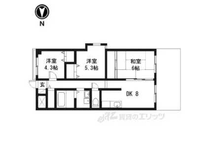 ローレルコート新大宮(3LDK/1階)の間取り写真