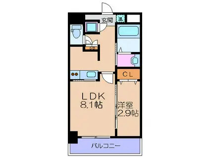 PINUS海老江(1LDK/3階)の間取り写真