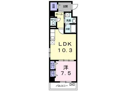 カーサ フェリーチェ(1LDK/4階)の間取り写真