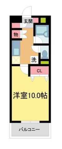 ハイツ北夙川(1K/1階)の間取り写真