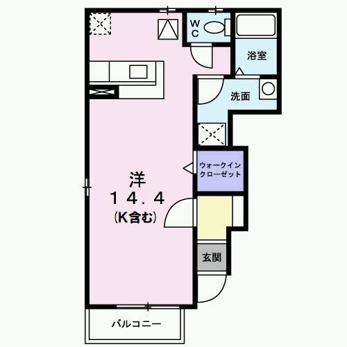 サニ-サイド(ワンルーム/1階)の間取り写真