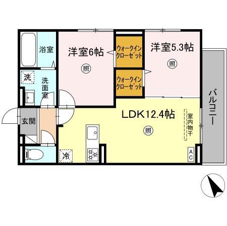 D-ROOM平田台(2LDK/2階)の間取り写真