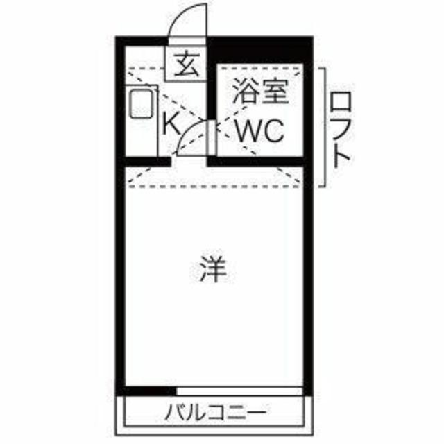 あっぷるはうすルルドI(ワンルーム/1階)の間取り写真