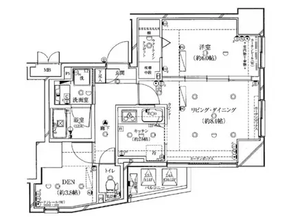 ガリシアレジデンス広尾(1SLDK/5階)の間取り写真