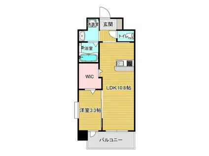 ラリュール(1LDK/11階)の間取り写真