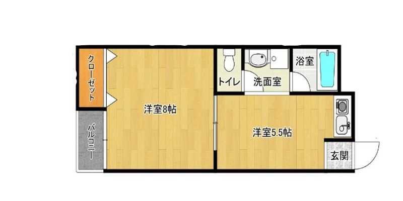 ローレル三番館(1DK/1階)の間取り写真