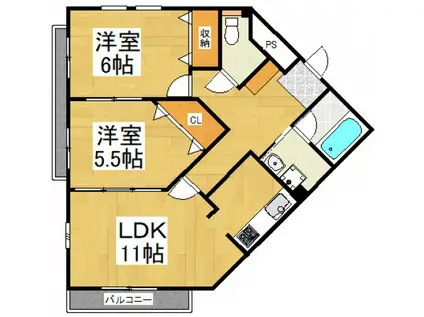 MUME FORT(2LDK/1階)の間取り写真