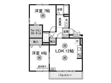 サンフィルエステートB(2LDK/1階)の間取り写真