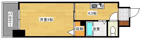 ゴーウェル富士見町(1K/7階)の間取り写真