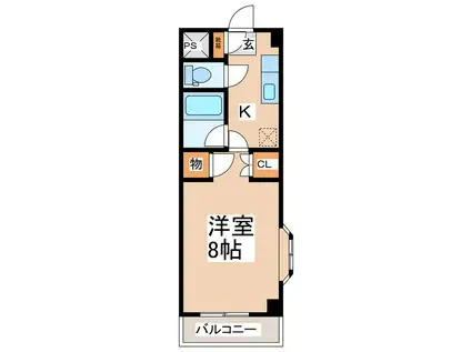 マンションリーフ(1K/3階)の間取り写真