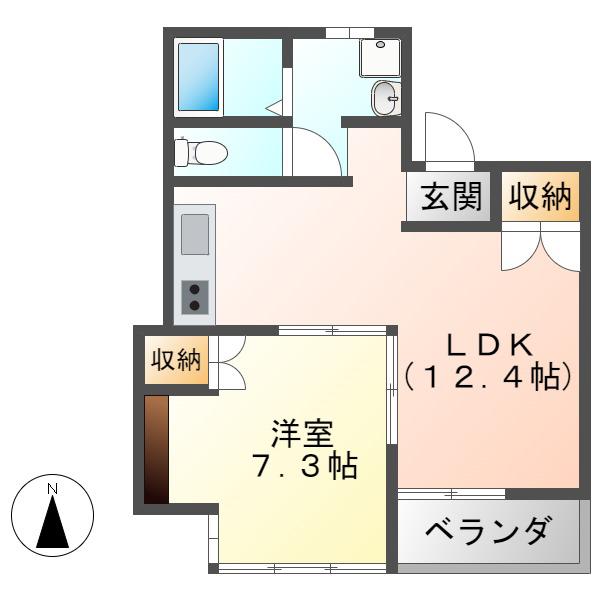 コーポ東柳ヶ瀬(1LDK/3階)の間取り写真