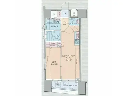 ロアール茅場町(1LDK/4階)の間取り写真