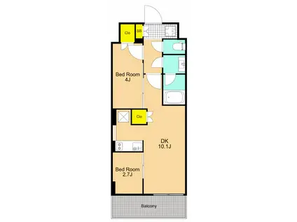 パークアクシス品川南大井パークフロント(2LDK/6階)の間取り写真