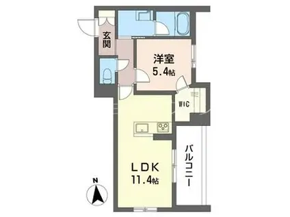南流山シャーメゾン(1LDK/2階)の間取り写真