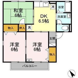アニバーサリーC(3DK/2階)の間取り写真
