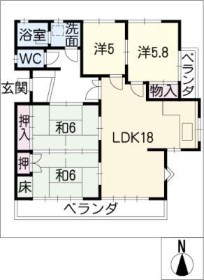 ビラ・デ・シーマ(4LDK/3階)の間取り写真