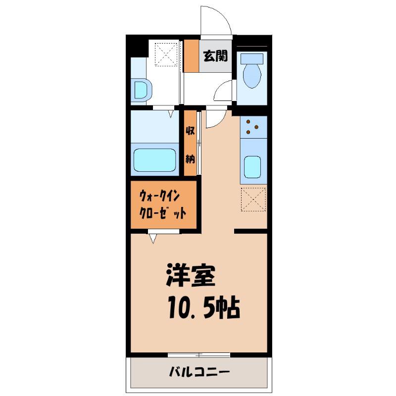 D-ROOM FLOWER(ワンルーム/2階)の間取り写真