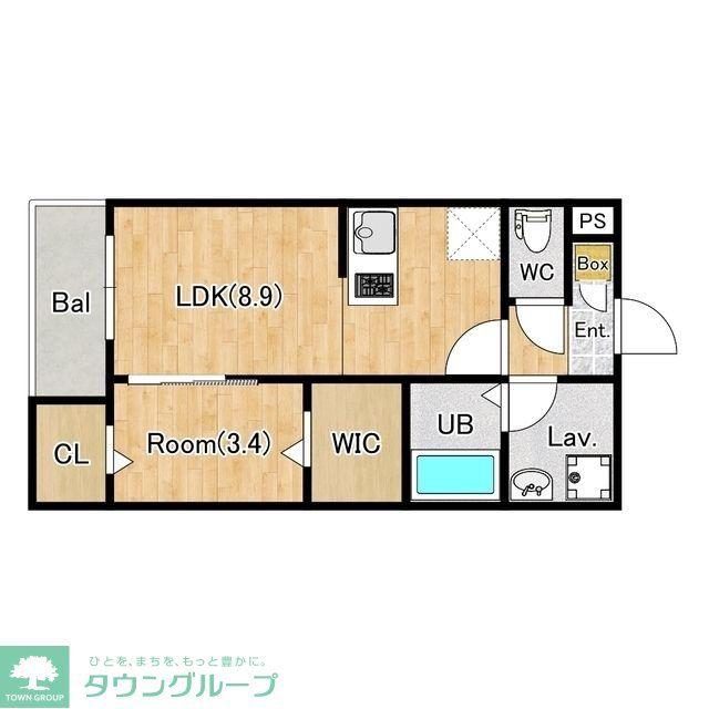 ジーメゾン越谷下間久里(1LDK/1階)の間取り写真