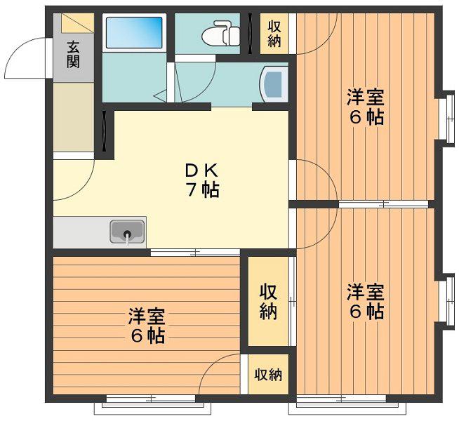 MAISON LILAS(3DK/1階)の間取り写真
