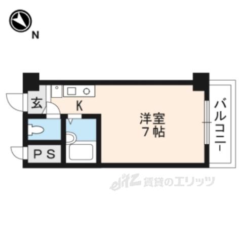 ハイツ玉川5(ワンルーム/3階)の間取り写真