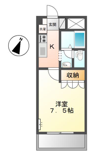 サンフォレストハイツ(1K/2階)の間取り写真
