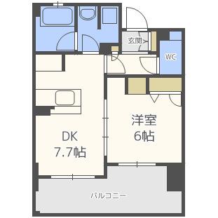 エステムエグゼ心斎橋(1DK/5階)の間取り写真