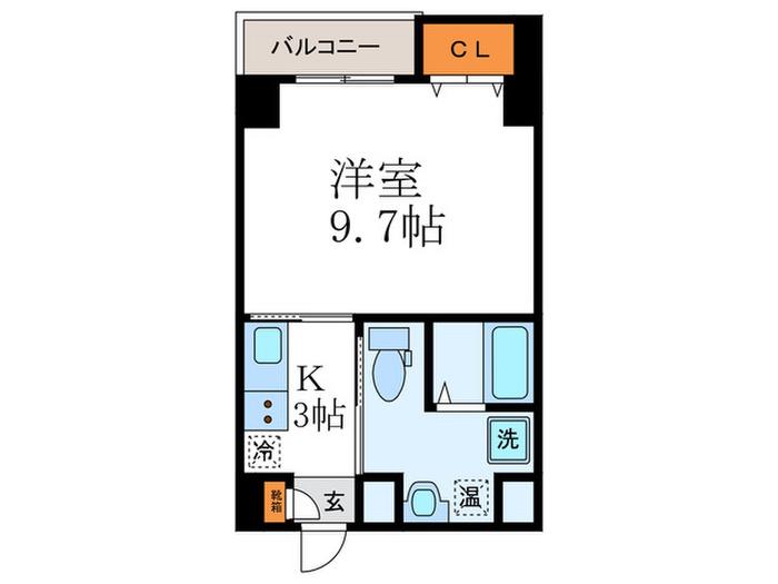 ヴェルデ御所東(1K/3階)の間取り写真