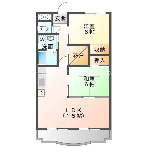 リヴァージュ北島(2SLDK/2階)の間取り写真