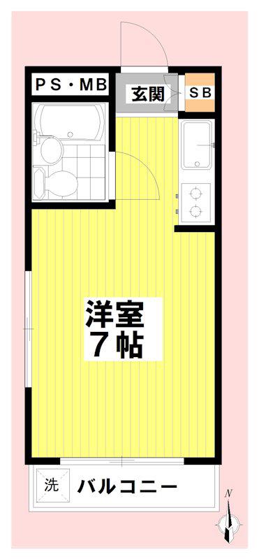 ハイツ高円寺館(ワンルーム/3階)の間取り写真