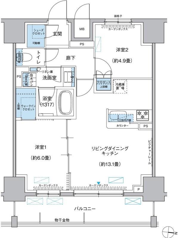 プラネソシエ西新井(2LDK/12階)の間取り写真