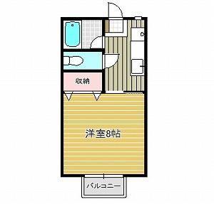 メゾンウエスト(1K/1階)の間取り写真