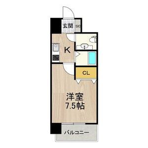 フロンティアタワー名駅南(1K/2階)の間取り写真