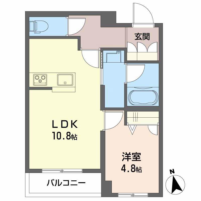 ARISTIO(1LDK/2階)の間取り写真