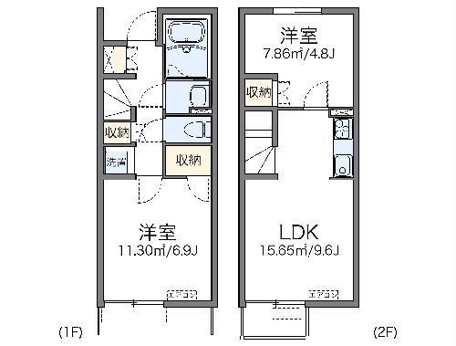 レオネクストカーサ ドマーニI(2LDK/1階)の間取り写真