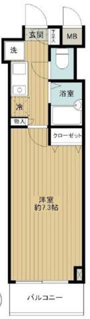 フェニックス笹塚駅前(1K/7階)の間取り写真