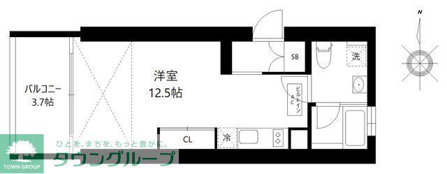 JR京浜東北線 鶴見駅 徒歩2分 9階建 築19年(ワンルーム/1階)の間取り写真