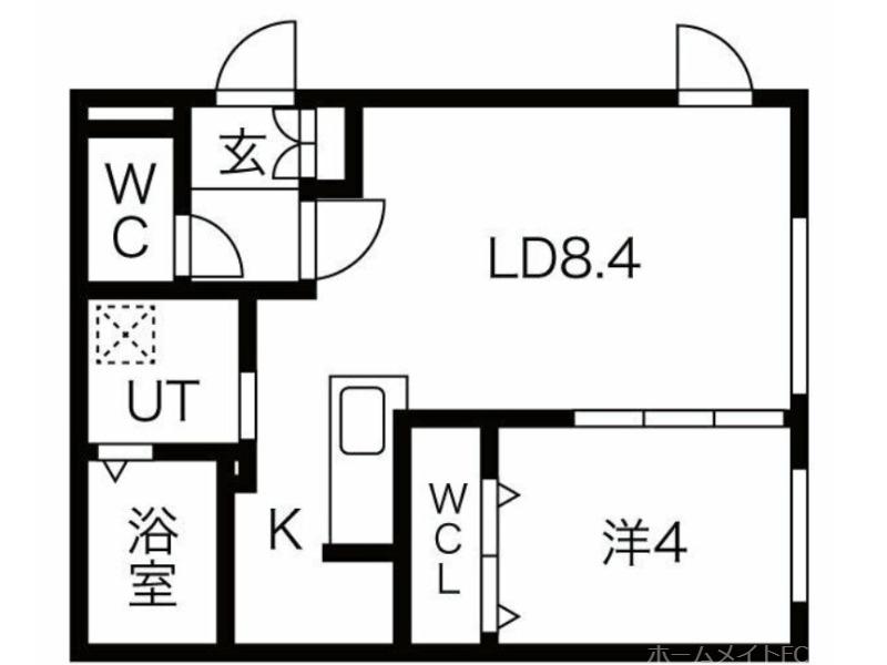 PINO KITAMARUYAMA(1LDK/1階)の間取り写真