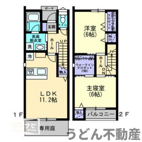 メゾンソルーレ(2LDK/1階)の間取り写真