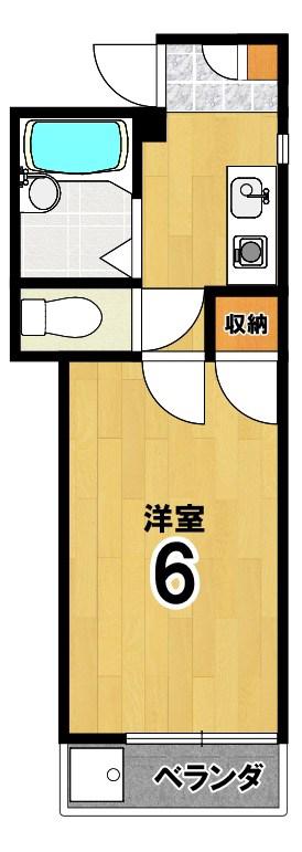 ラトゥール牧眞I(1K/3階)の間取り写真