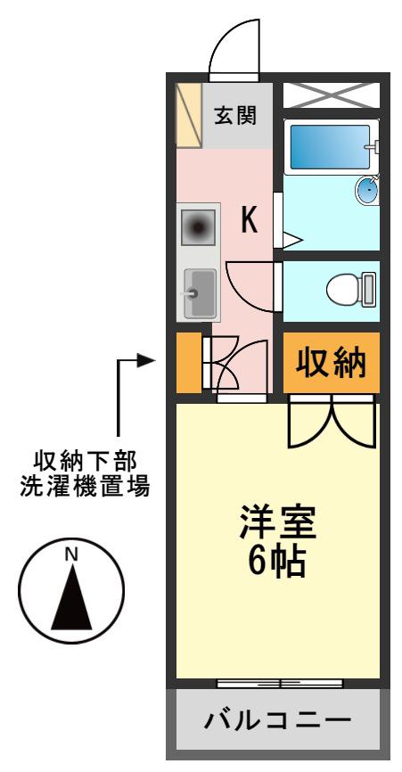 グランドメゾン(1K/4階)の間取り写真